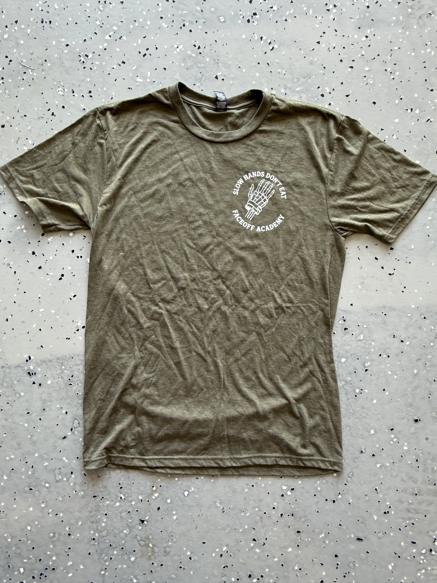 Slow Hands Dont Eat Army Green