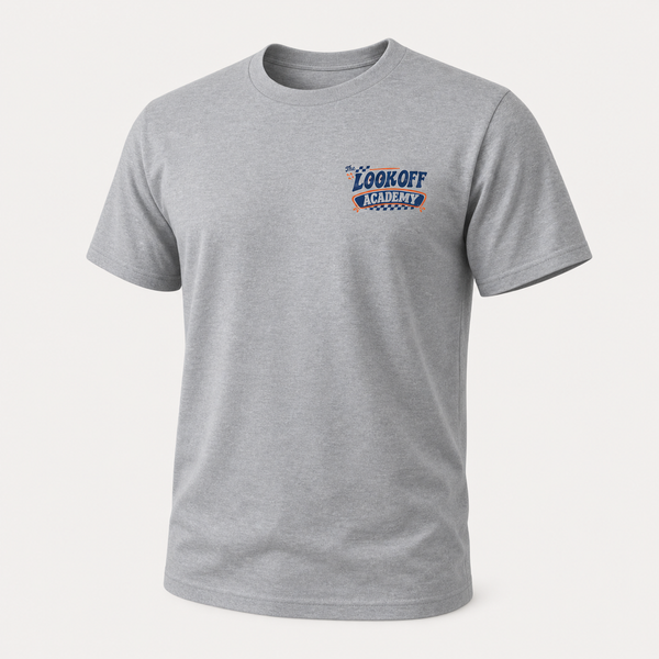 Look Off Academy T - Heather Gray / Navy & Orange