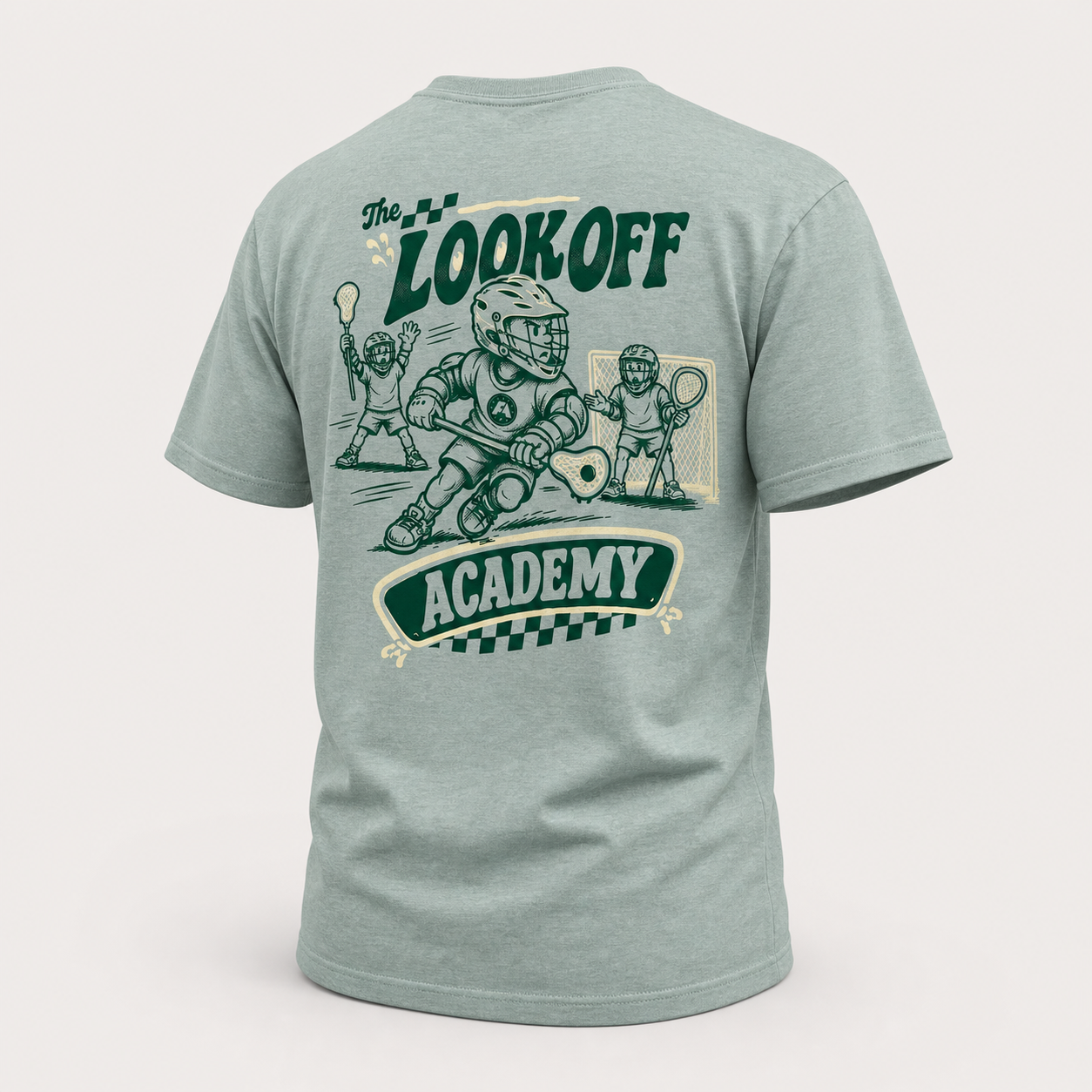 Look Off Academy T - Seafoam / Cream, back view
